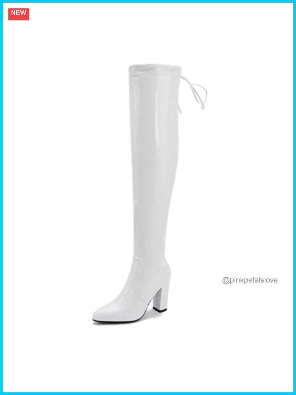 Women's Thigh High Over The Knee Boots Pointed Toe Chunky Heel Lace Up